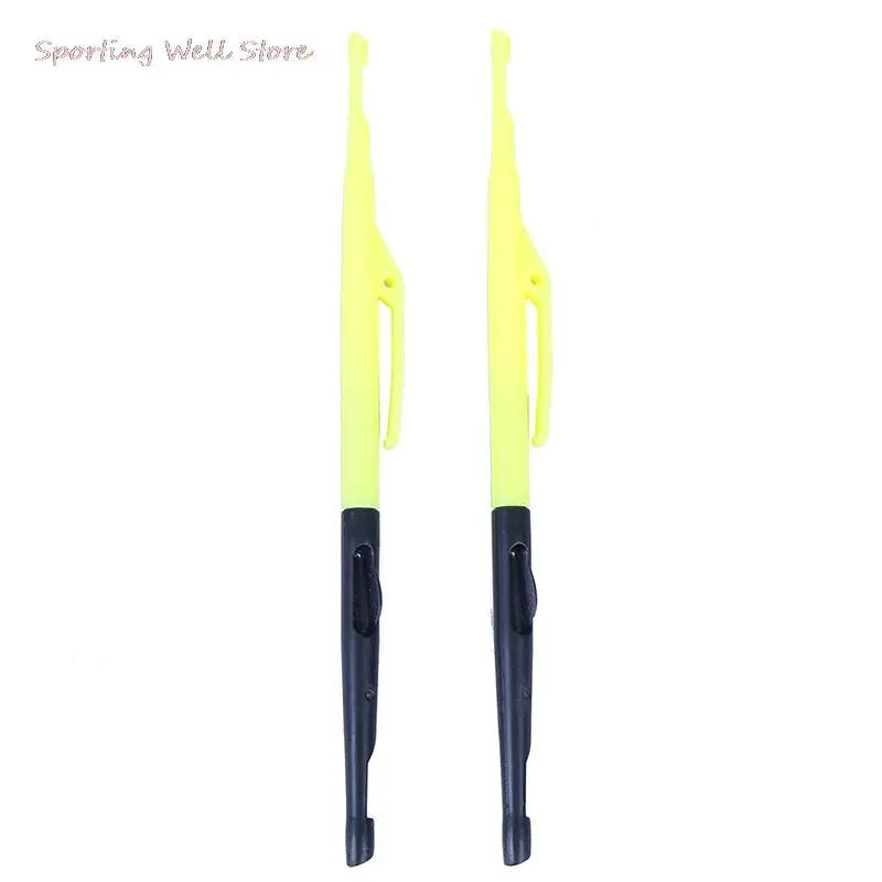 

2Pcs Fly Fishing Hooks Tying Tools Fish Unhook Extractor Detacher Plastic Hook Remover Disgorger Knot Picker Tier Yellow + Black