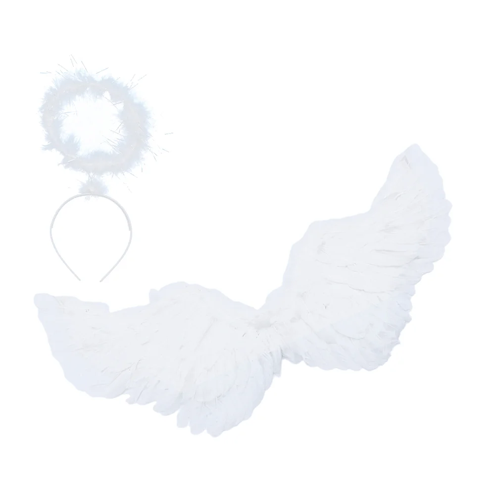 

1 Set Performance Props Feather Angel Pretty Hairband Wing for Children