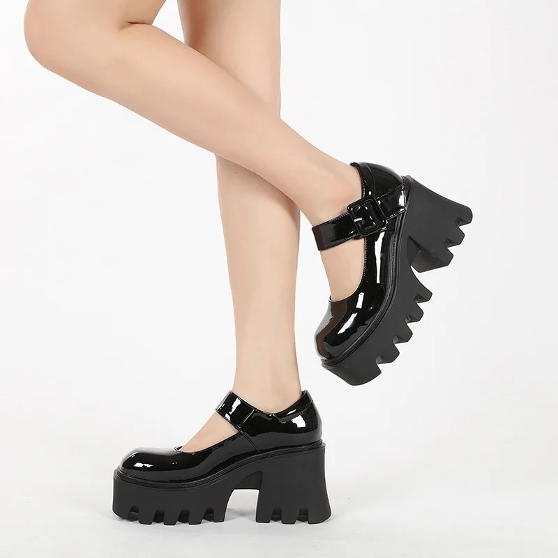 

Высококачественные туфли на резиновой подошве в японском стиле Лолита, женские винтажные мягкие школьные туфли из лакированной кожи для девочек