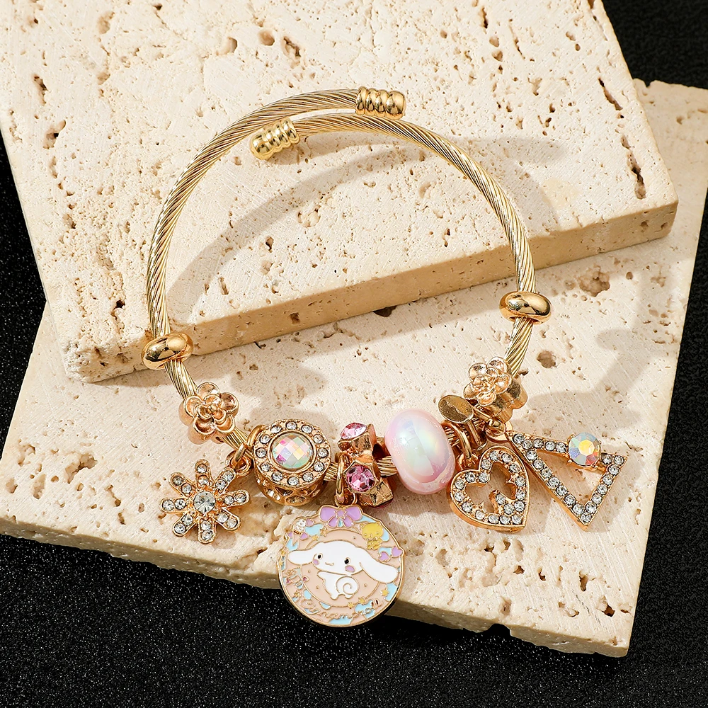 Браслет в стиле аниме Sanrio Cinnamoroll мультяшная фигурка Коричный цветок