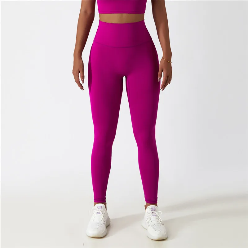 Solid Color Gym Women Tights Sports Pants High Waist Fitness Yoga Legging Jogging Comprehensive Training Environmental friendly