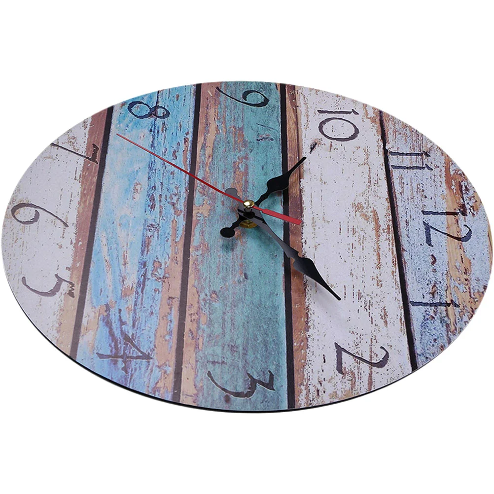 

Clock Wall Hanging Decorativeclocks Kitchen Mute Decor Retro Silent Vintage Farmhouse Walls Wooden Room Living Round Office
