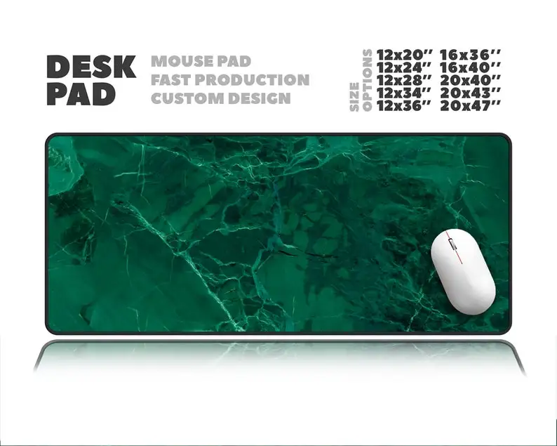 

Dark Green Marble Desk Pad, Marble HD Print Desk Mat, Large Mouse Pad, Desk Decor, Desk Pad, Large Desk Pad, Place Mats, Desk Ma