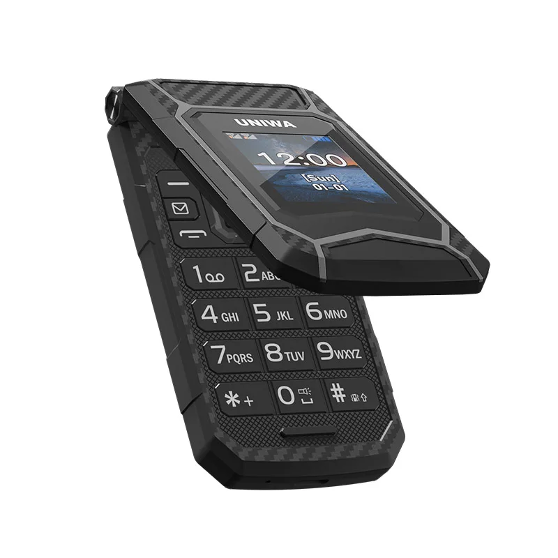 Фото Мобильный телефон-раскладушка UNIWA X29 для пожилых людей, 2G GSM, с большими кнопками, двумя SIM-картами, FM-радио, русской и арабской клавиатурой №4