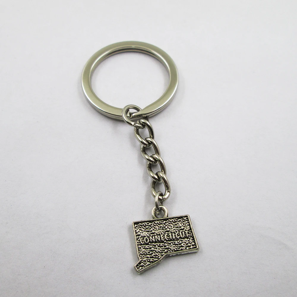 

3 шт./лот античный серебряный брелок с подвеской в виде Коннектикута 15x16 мм брелок с лучшей оборкой, подарок на день рождения, брелок с подвес...