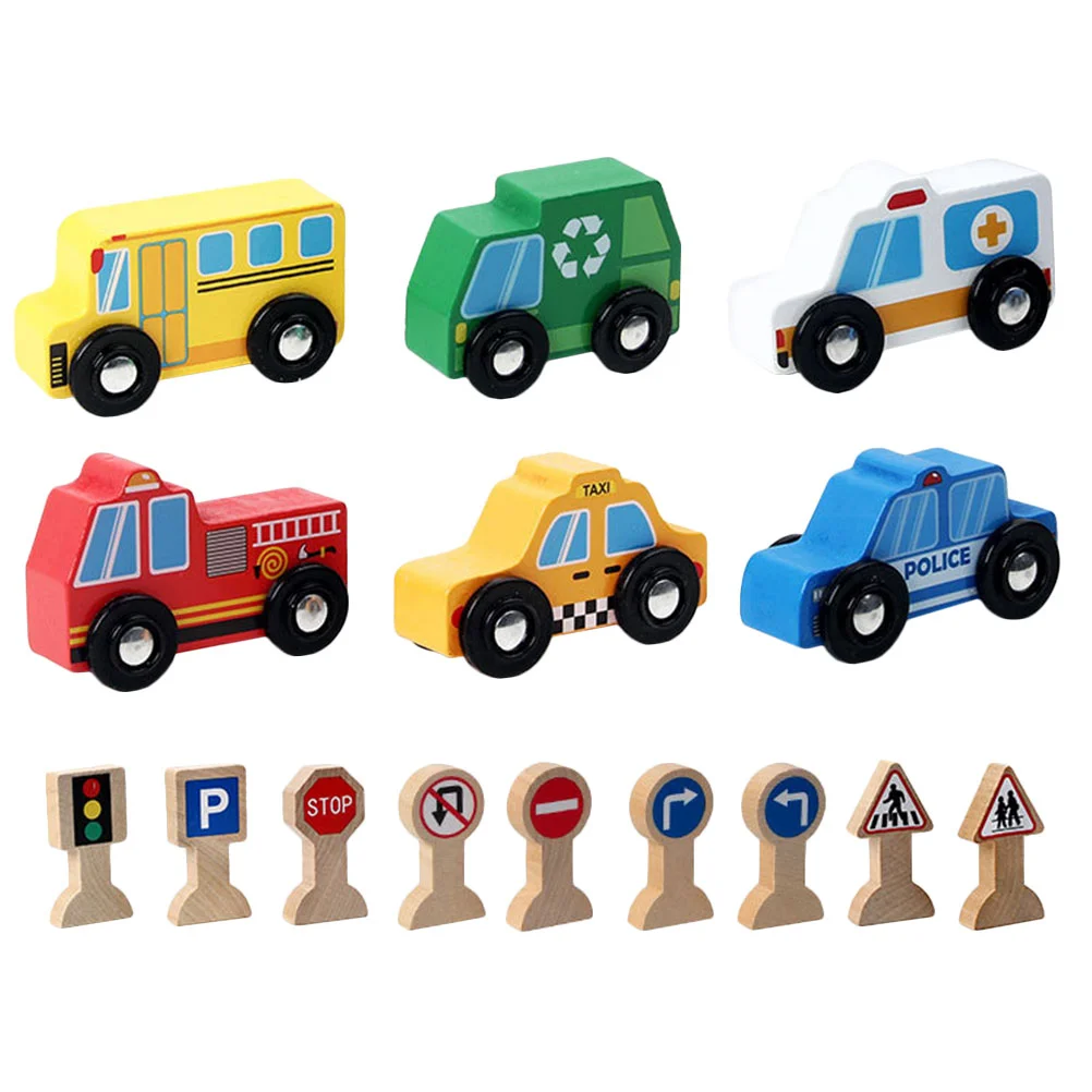 

1 Box of Play Traffic Sign Street Road Signs Road Signal Car Toy Educational Toy for Children