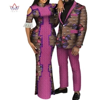 african clothes for couples two sets matching woman long tassel party wedding dress and men blazer and long pant suit wyq631