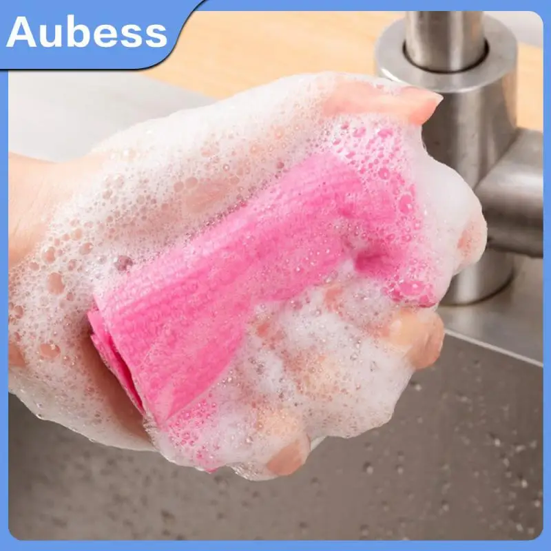 

Wood Pulp Cotton Cleaning Dishwashing Cloth Natural Wood Pulp Cotton Dish Cloth Modern Minimalist Kitchen Cleaning Cloths 1pcs