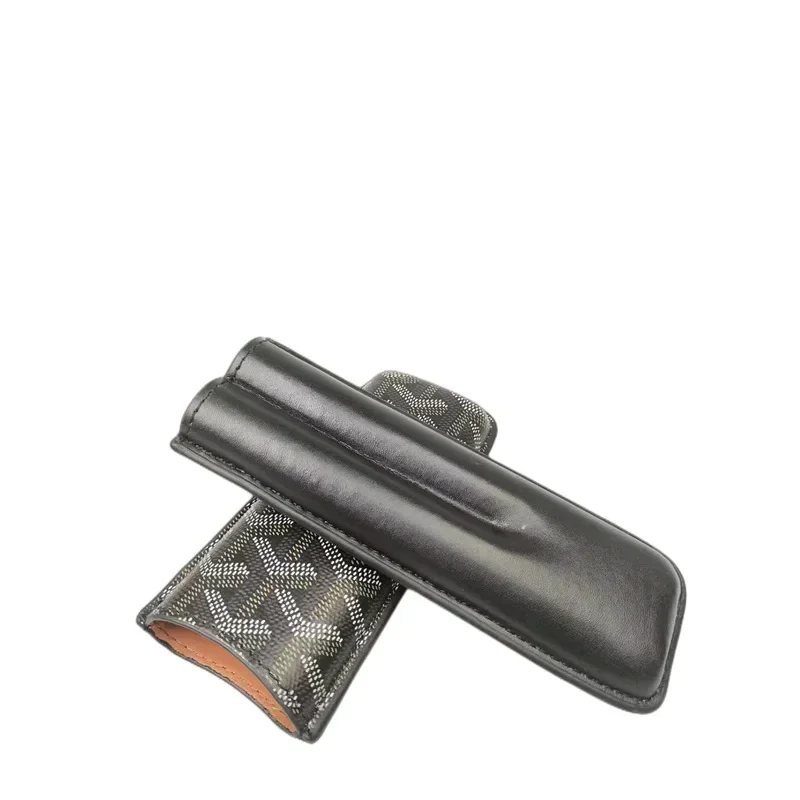 

Mini Portable Cigar Pouch, Travel Leather Case, PU 2 Slots Cigar Case Holder Set Portable Humidor Box Smoking Accessories