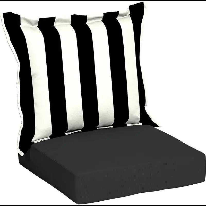 

VHPVHP Seat Cushion,Cushions,Patio Seating,45" x 24",Black,Stripe Rectangle,Outdoor,2Piece