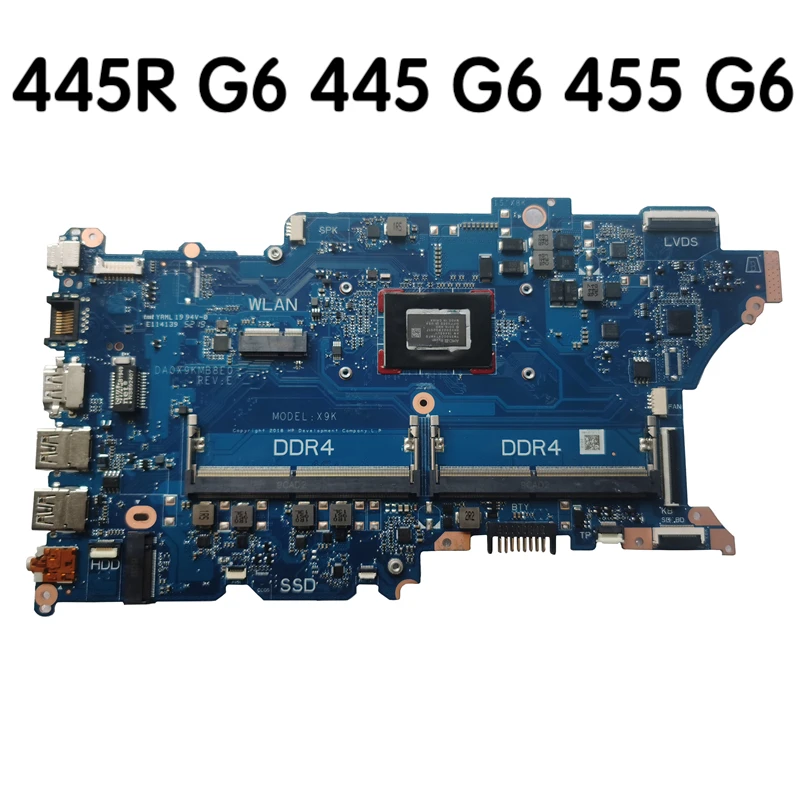 

For HP Probook 445R G6 445 G6 455 G6 Laptop Motherboard L58788-601 L58788-001 DA0X9KMB8E0 AMD Ryzen 5 3500U CPU DDR4