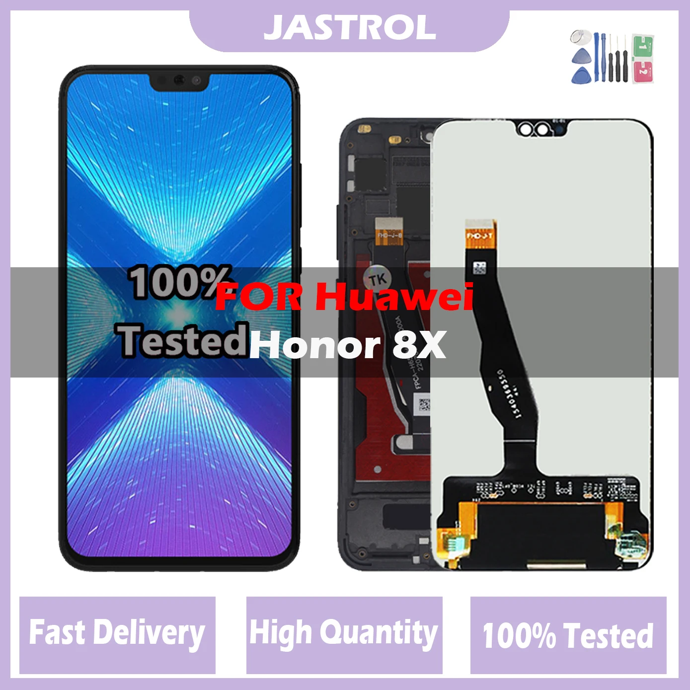 

Original 6.5" LCD For Huawei Honor 8X JSN-AL00 JSN-L22 JSN-L21 Full LCD DIsplay + Touch Screen Digitizer Assembly Replacement