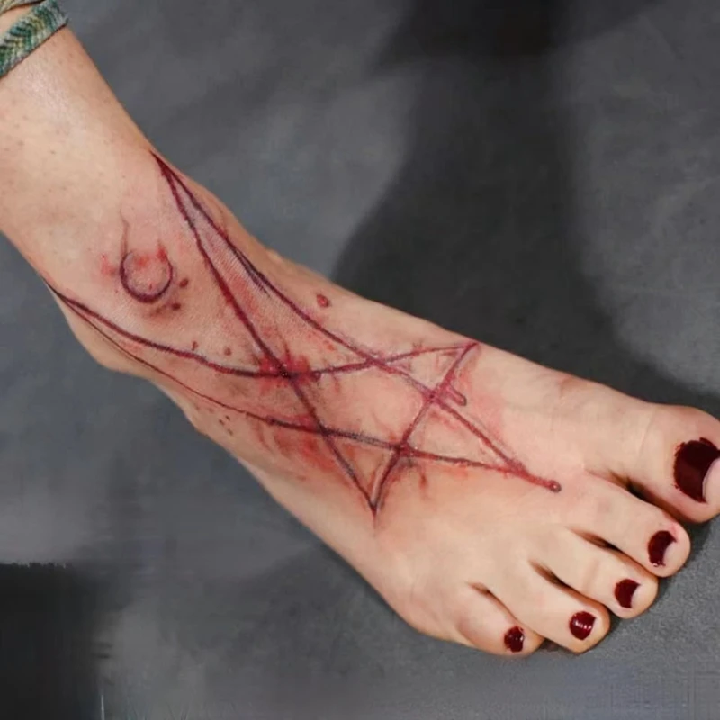 Градиентные временные тату-наклейки в виде рыбьей чешуи шрамы искусство