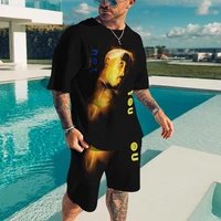 hip hop singer 3d print mens t shirt shorts suit for mens o neck short sleeve fashion brand male 2 piece set outfit for work