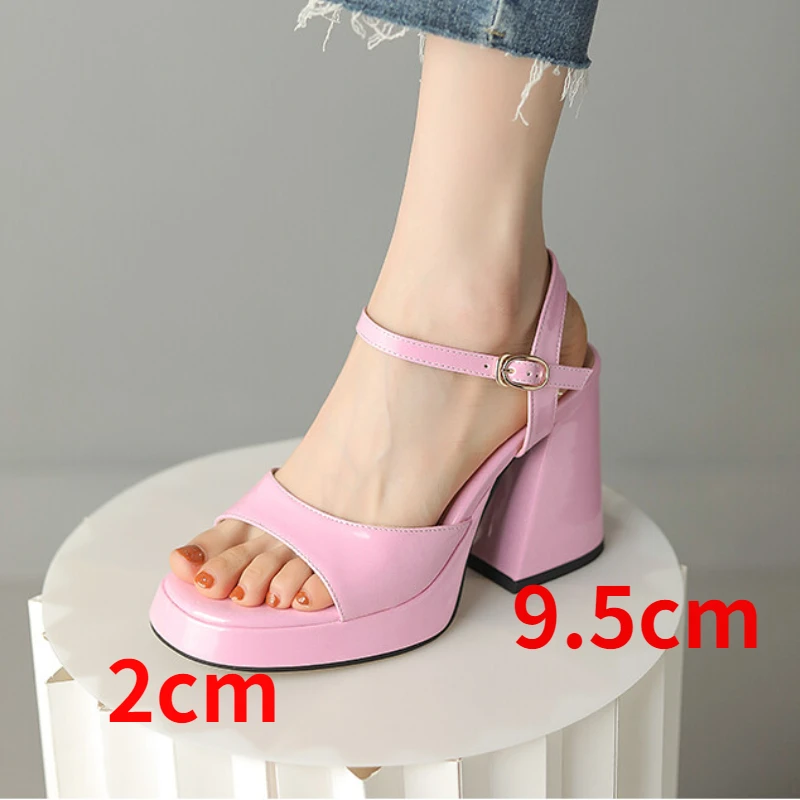2023 Summer New Shoes Woman Brand Women's Platform Shoes Fashion Comfortable Thick Sole Sandals Square High Heels Big Size 43