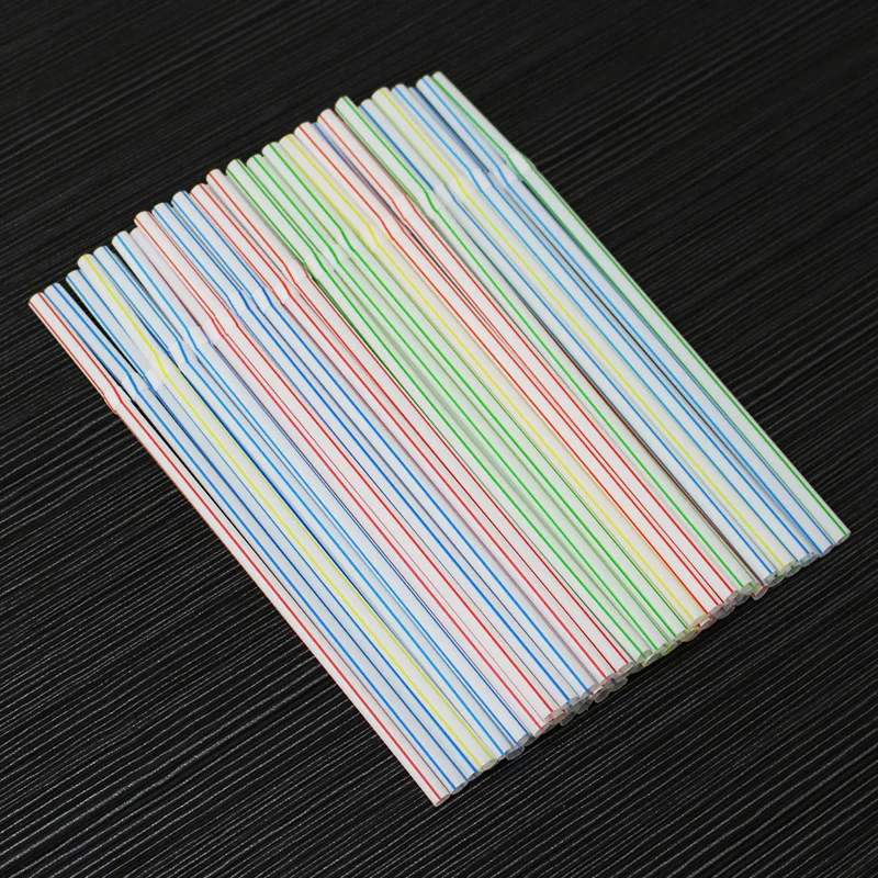 1500 шт. гибкие пластиковые соломинки в полоску разноцветная Женская длина 8 дюймов