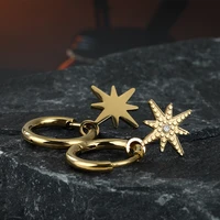 statement stars hoop earrings for women allergic non fading stainless steel pierced drop earrings party jewelry accessories