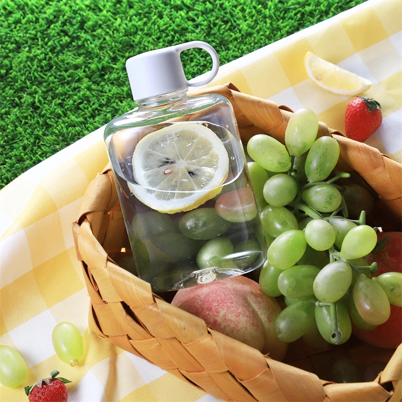 Спортивная Плоская Прозрачная Пластиковая Бутылка Для Воды Хрустальная Посуда