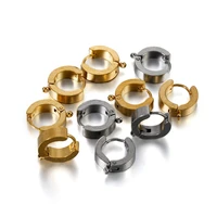 10pcslot stainless steel gold punk huggie earring hooks ear post findings round smooth circle hoop earrings jewelry accessories