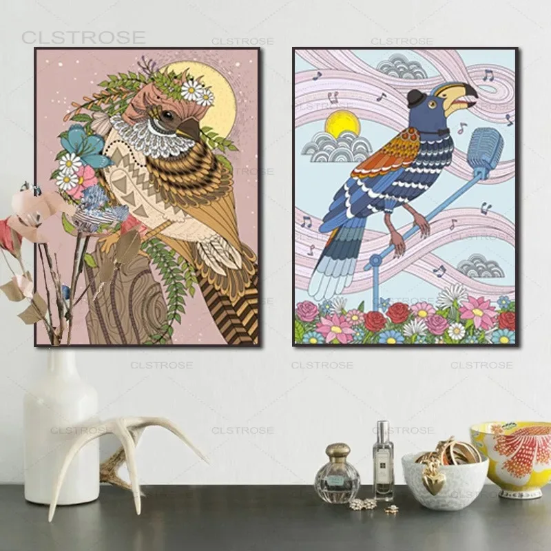 Скандинавский Мультяшный Постер С Животными Холст Искусство-современный