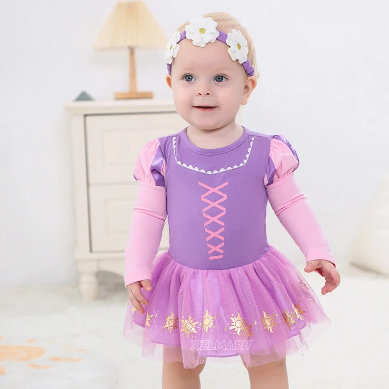 Детский комбинезон платье-пачка с повязкой на голову одежда принцессы для