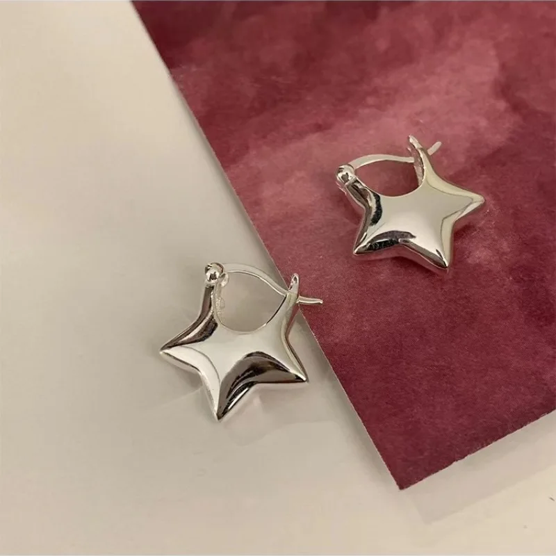 

Minimalist Korean Trend Metal Star Pentagram Stud Earrings for Women Girls Lucky Ear Rings Statement Earings Jewelry Party