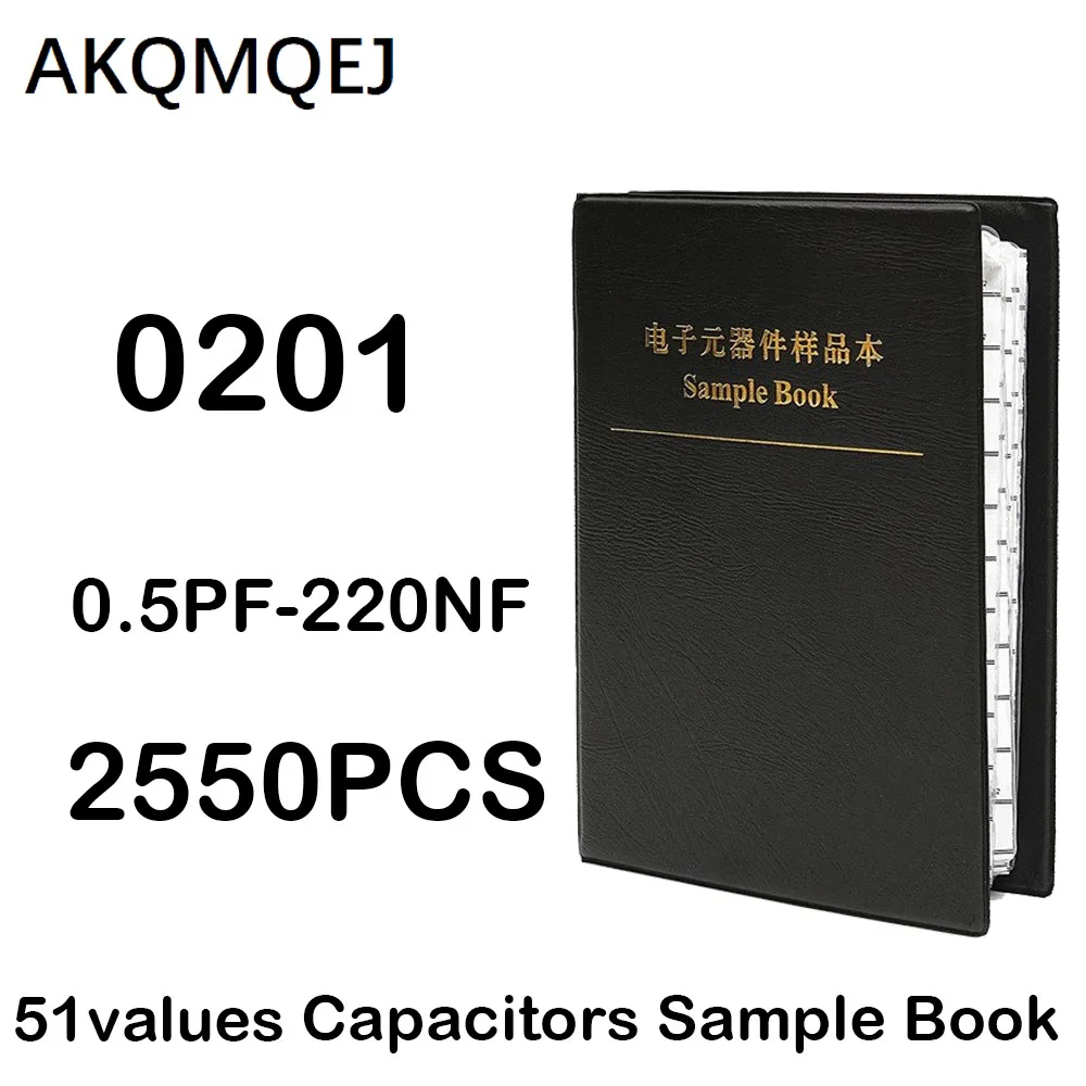2550 PCS capacitor sample book capacitor bank 0201 classification package 51 values  50