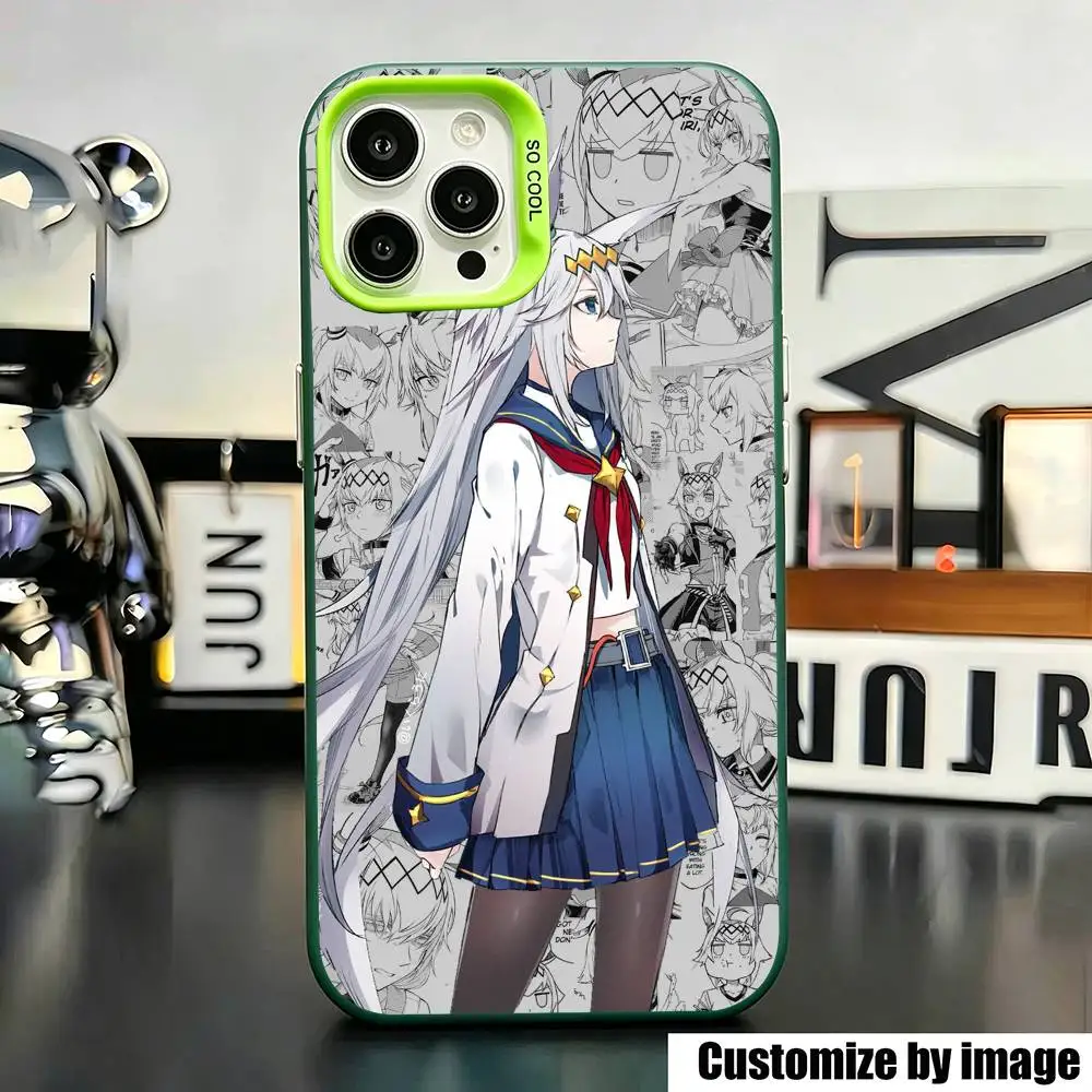 Фото Чехол для телефона Oguri C-Cap Uma M-Musume Anime для iPhone 17, 16, 15, 14, 13, 12, 11 Plus, Pro Max, XS, зеленый, с серебряным покрытием внутри №1