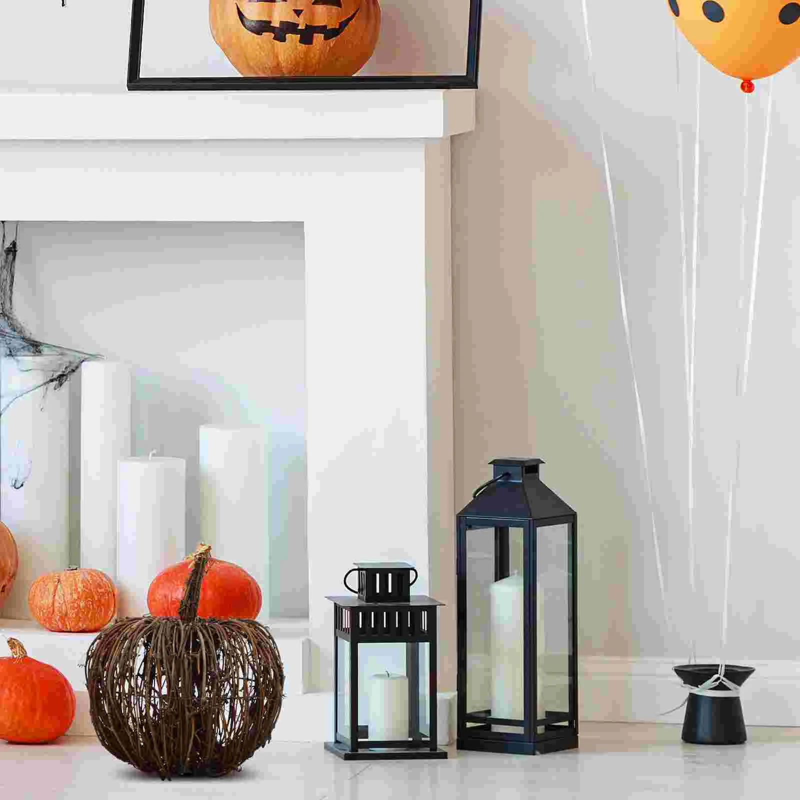 Осенняя гирлянда Хэллоуин украшения тыква ремесло Takraw стол настольный ротанг