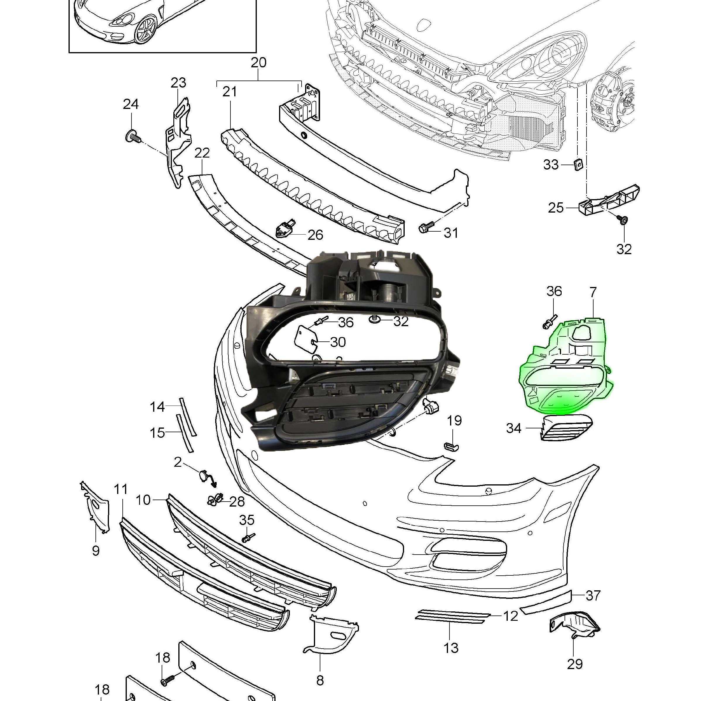 Фото 970505563011 E0 970505564001 E0 Решетка переднего бампера для Porsche Panamera 970 2010рс №2