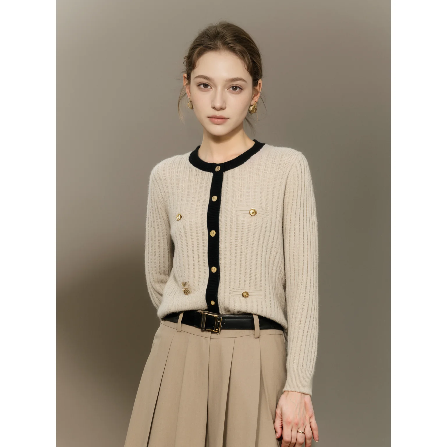 [Fu] Шерстяной бархатный кардиган с изображением енота персонализированная