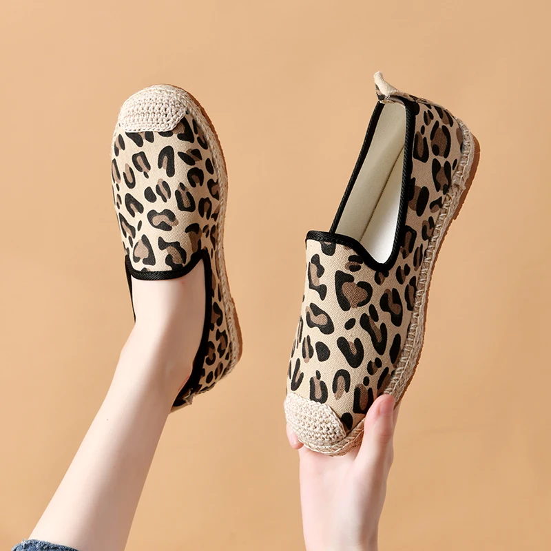 

Leopard Loafers Flat Casual Women Shoes Autumn New Designer 2023 Platform Dress Comfortable Work Chaussure Femme Walking Zapatos