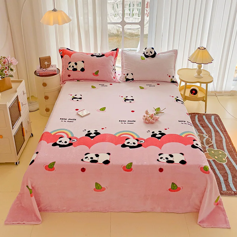 Бархатное постельное белье Bonenjoy симпатичная панда простыня для зимы