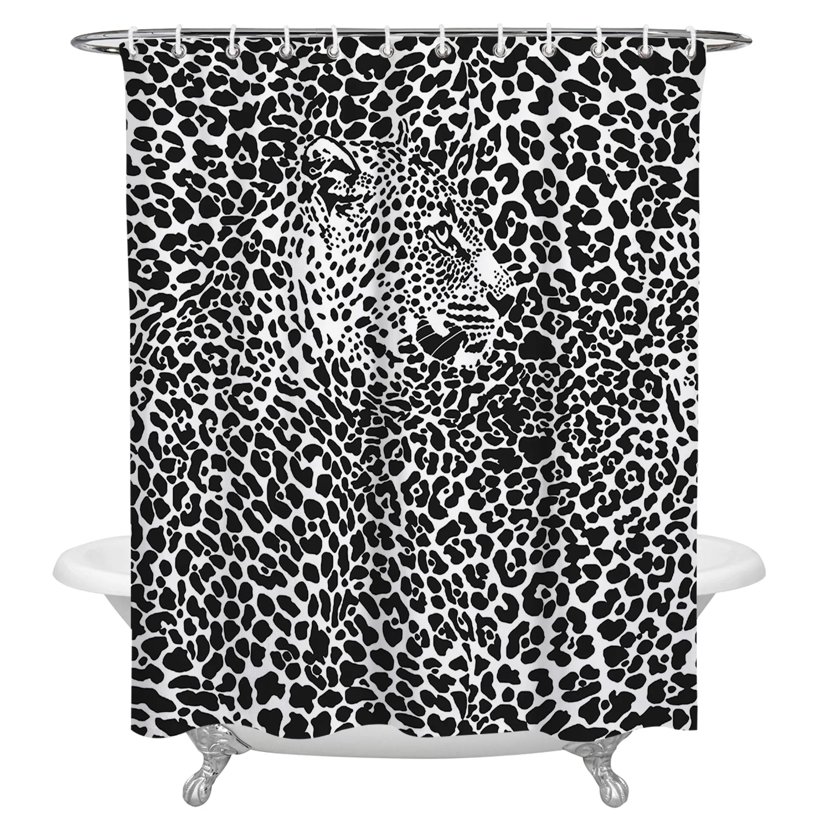 

Leopard Print Leopard Abstract Oil Painting Shower Curtain Luxury Bathroom Decor Waterproof Curtains Polyester Bath Curtain