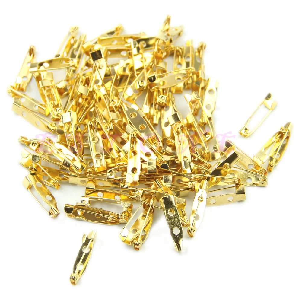 

100pcs Safety Brooch Catch Bar Locking Pins Back Base Findings DIY Craft 20mm