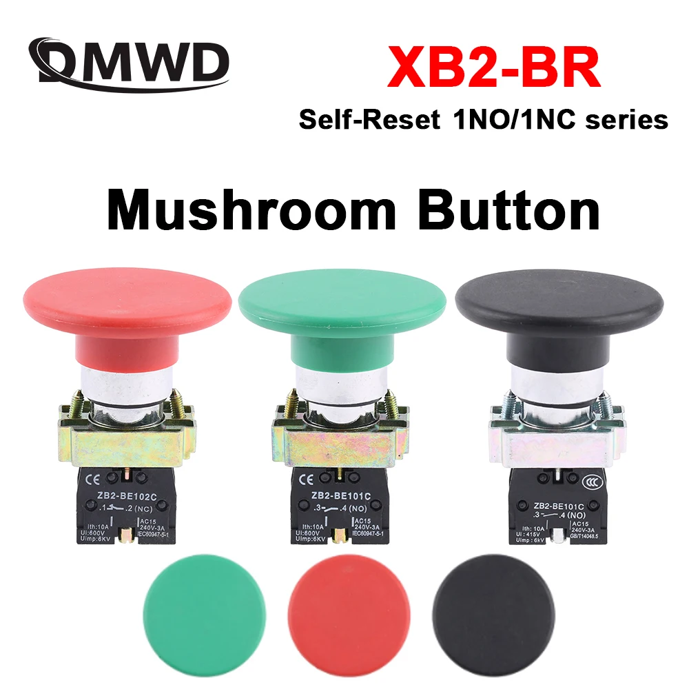1 шт., кнопка-переключатель в виде грибовидной головки, 22 мм