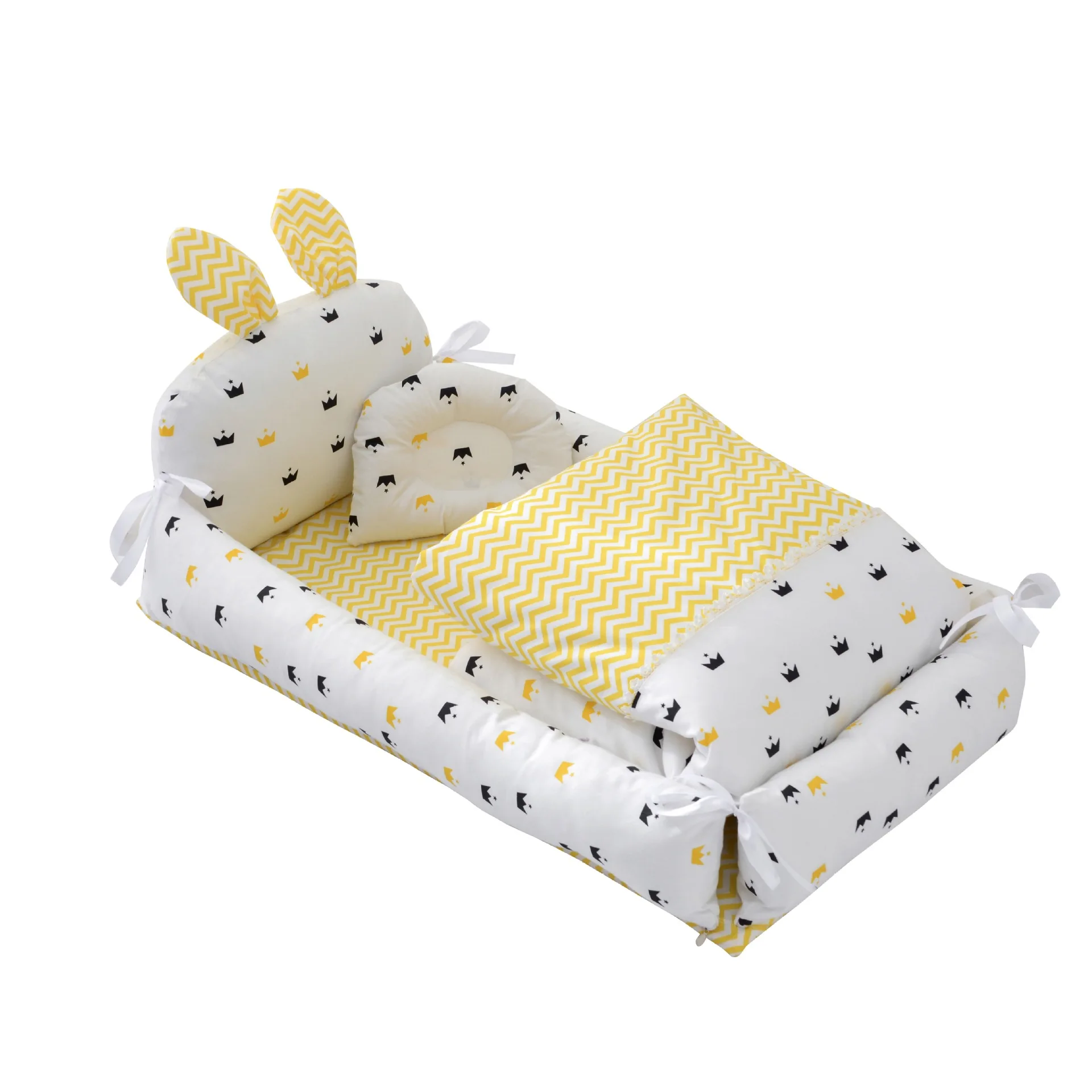 Portable Crib Bed In Bed Cartoon Cute Bionic Uterus Crib Adjustable and Washable Bed  Baby Playpen