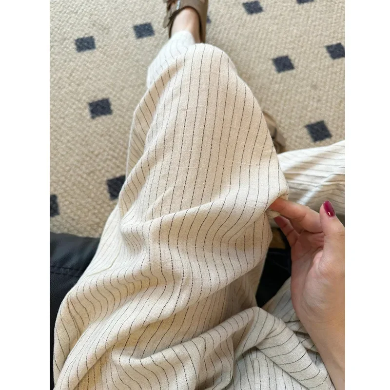 Новинка 2024 свободные повседневные брюки с высокой талией модные женские