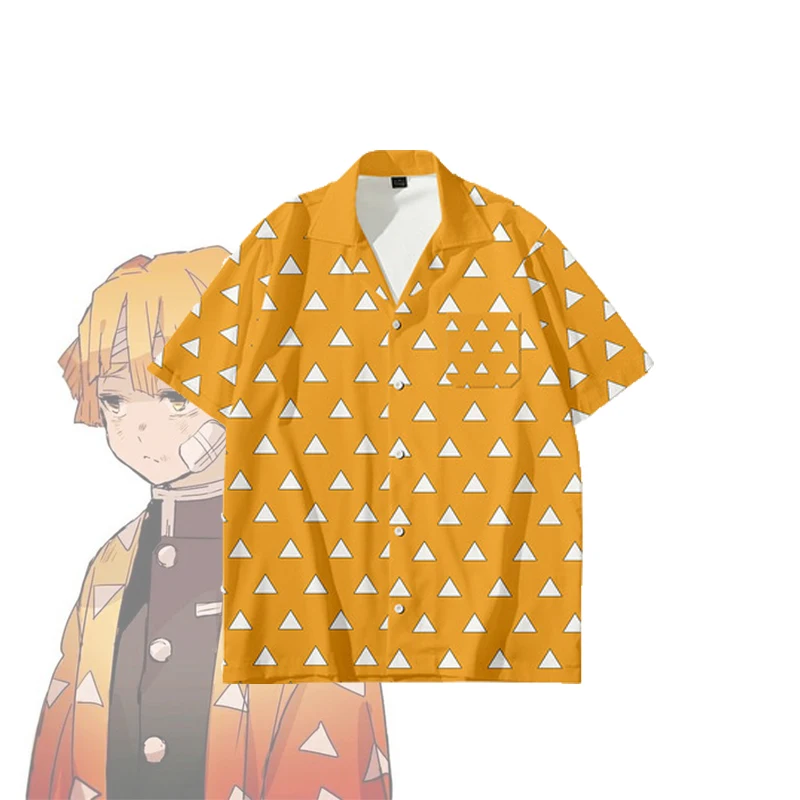 Костюм для косплея из аниме рассекающий демонов рубашка с коротким рукавом и