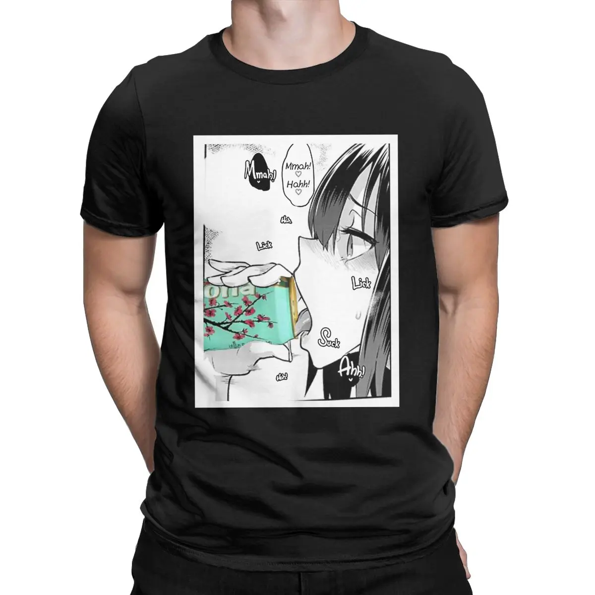 

Saki Yoshida Drinking Arizona Tea Premium Hentai T Shirts 2022 new Japanese manga anime T-Shirt Pure Cotton Printed Clothing