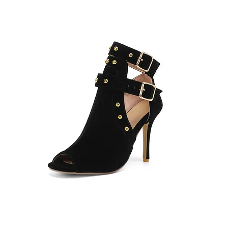 

Big Size Suede buckle decoration high heels sandals women shoes woman summer ladies