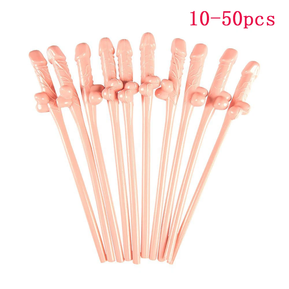 Пластмассовые трубочки для пениса девичника 50 шт. |
