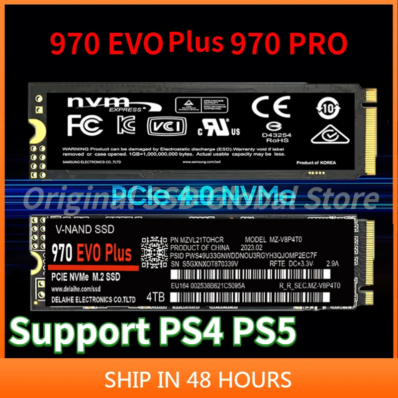 

Original 1TB M.2 SSD NVME SSD Hard Drive 970EVO Plus 4TB NVMe Pcie 970 PRO Hdd Internal Hard Disk for Laptop/Desktop/mac/ps4/ps5