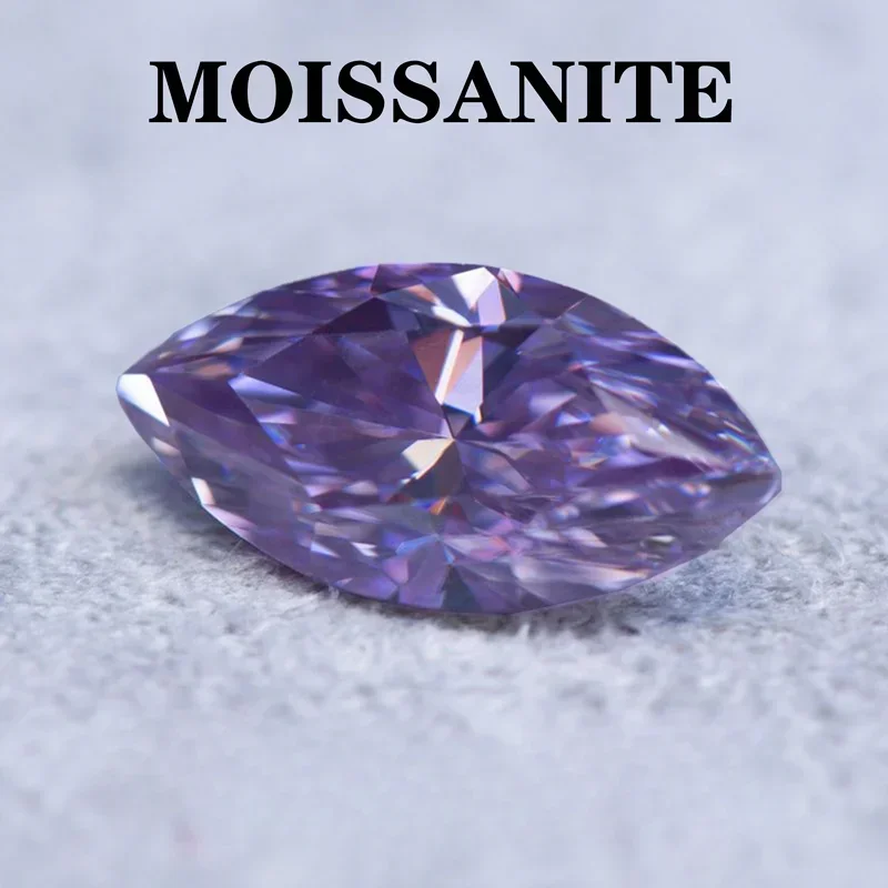 Муассанит Камень Светло-Фиолетовый Цвет Маркиза Огранки Подвески Драгоценный DIY