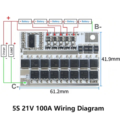 Литий-ионный BMS модуль для аккумуляторов 3S/4S/5S