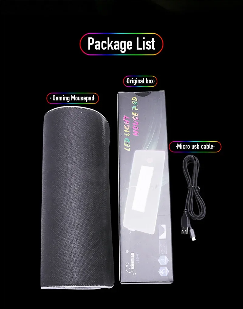 Милый коврик для мыши Nezuko RGB со светодиодной подсветкой 40*90 см игровые аксессуары