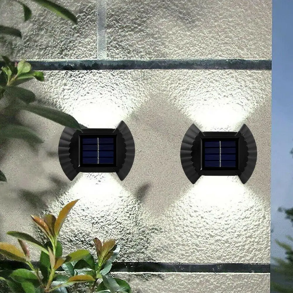 

2 LED Solar Wall Light Porch Lamp Solar Up And Down Wall Light Waterproof Outdoor Garden Fence Stair Decoration Lighting Lamp