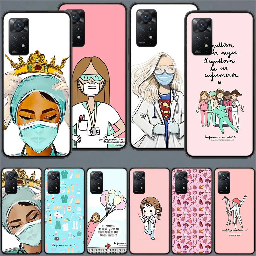 Мультяшный чехол для телефона с доктором медсестрой и врачом Redmi Note 13 Женская