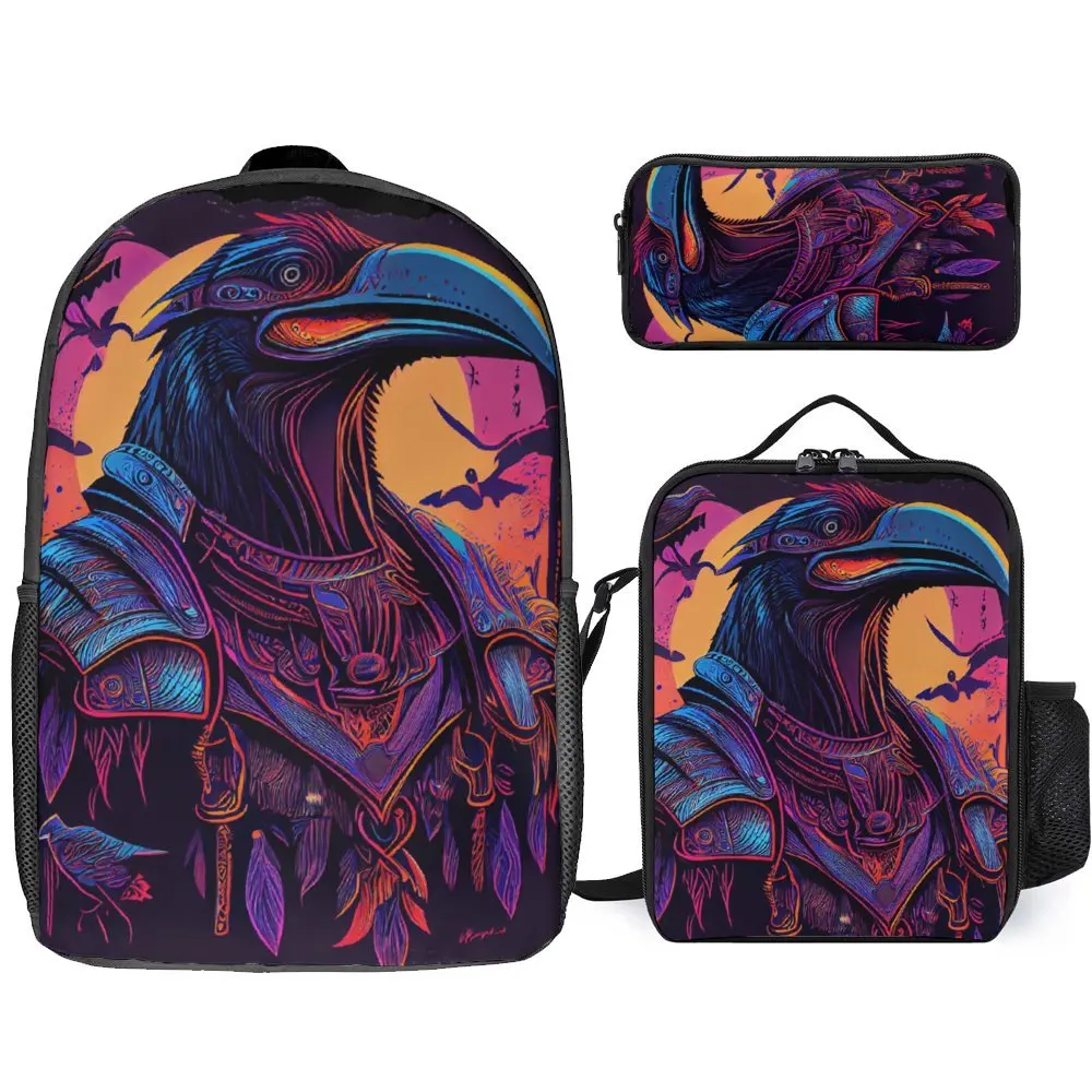 Уютная зубная паста Synthwave с вороном черепом рассекающим демонов 15 дюймов набор 3 в