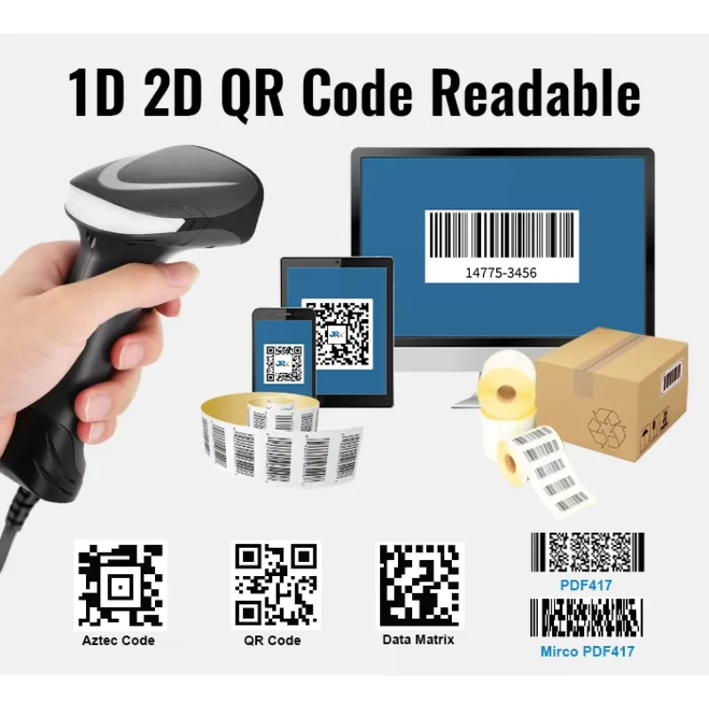 Портативный проводной USB-сканер штрих-кодов 1D2D и QR-кодов (art.: 3920d82ce90ff) - 3920d82ce90ff